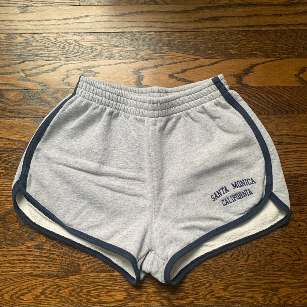 Brandy Melville Grey and Blue fuzzy sweatshorts 🤍🤍